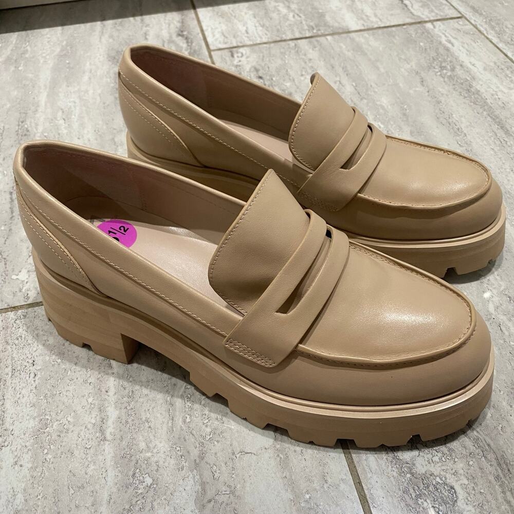 Marc Fisher Latika Platform Slip-On Lug Sole Ivory Loafers Women's Size 8.5M - Picture 3 of 8